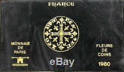 Coffret France Fdc 1980 10 Monnaies Dont La 50 F Hercule Rare