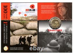 Coin Card 2 EURO COMMEMORATIVO BELGIO 2014 Prima Guerra Mondiale FDC
