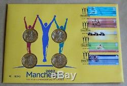 Common Wealth Games Manchester 2002 Royal Mint Fdc + 4 X Games £2 Coins Unc