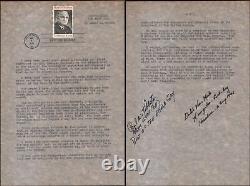Copied 2 page Truman letter Controlling the A-bomb with Truman stamp & 1st Day