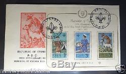 Cyprus 1963 Miniature Sheet Boy Scouts Cacheted Fdc Xf, Rare, Old