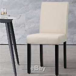 Dining Chairs Set of 4 Beige Elegant Design Modern Fabric Upholstered B164