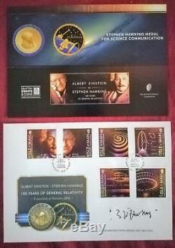 Einstein First Day Cover signed by Prof. Stephen Hawking