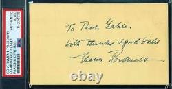 Eleanor Roosevelt PSA DNA Coa Hand Signed 1958 GPC Government Postcard Autograph