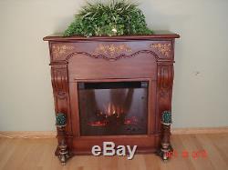 Electric Fireplace Indoor Living Room Bedroom Heater 42 Mantle Realistic Flame