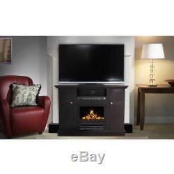 Electric Fireplace TV Stand Heater Corner Straight 50 Media Console Espresso