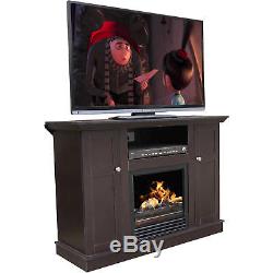 Electric Fireplace TV Stand Heater Corner Straight 50 Media Console Espresso
