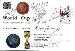 England 1966 World Cup FDC Signed Bobby Moore Alan Ball Hunt Peters Charlton &1