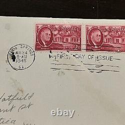 Error 1945 Warm Springs Ga First Day Cover With Defective Machine Cancel