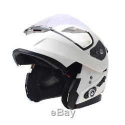 FDC Bluetooth Integrated Modular Flip Up Dual Visor Full Face Motorcycle Helmet