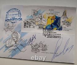 FDC Cover Envelope Free Unbreakable Invincible Stamp Ukraine 2022 2 Autographs