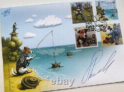 FDC Cover Envelope Patron Minesweeper Dog Stamp War Ukraine 2022 Autograph #1