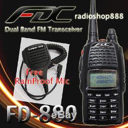 FDC FD-880 Dual Band UHF/VHF Radio Free RainProof Mic
