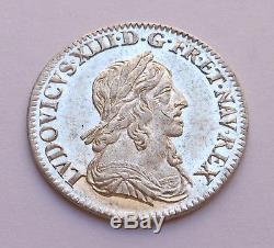FDC Fleur de Coin et Rare 1/12 d'Ecu de Warin en argent Louis XIII 1643 A (Rose)