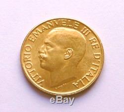 FDC et Très rare Italie 20 lires en or Victor Emmanuel III 1923 20 liras gold