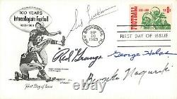 FDC signed by 4 CHICAGO BEARS Hall of Famers-HALAS/NAGURSKI/GRANGE-JSA Letter