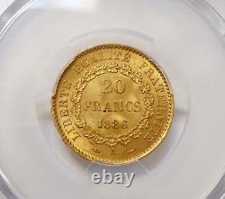 FRANCE 20 francs or/gold 1886A PCGS MS66 (FDC)