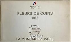 FRANCE Coffret FDC 1988 La Monnaie de Paris // Série FLEURS DE COINS