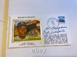 First Day Cover Brooklyn Dodgers Jackie Robinson signed by Campanis/Sukeforth