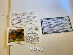 First Day Cover Brooklyn Dodgers Jackie Robinson signed by Campanis/Sukeforth