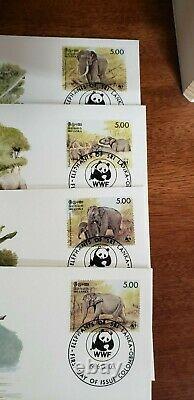 First Day Cover Elephants Sri lanka stamps by Gamini Ratnavira signed by artist