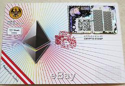 First Day Cover FDC Crypto Stamp RARE Ethereum -Erstag Erstagsbrief SPECIA GREEN