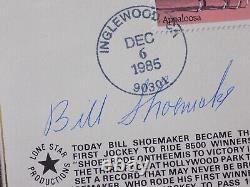 First Day Cover autographed by Bill Shoemaker
