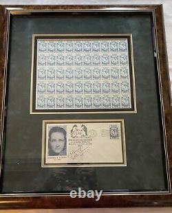 Framed 1935 Admiral Byrd, Sheet If Stamps With Autographed FDC. Rare See Photos
