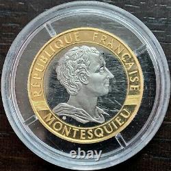 France 10 Francs Epreuve En Or Montesquieu Be Or 1989 Rare