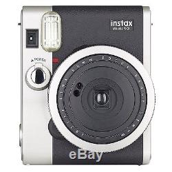 Fujifilm Instax Mini 90 Neo Instant Film Camera (Black) + 20 Film Acc Bundle