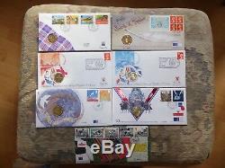 Full Set Old Style £2 Coins First Day Covers Two Pounds Uncirculated
