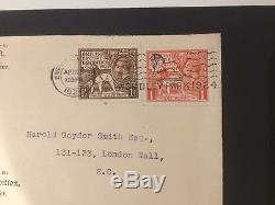 GB 1924 Wembley First Day Cover, Wembley Slogan, Printed Address Harmers Cover
