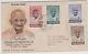 Gandhi set of 4 stamps from India on official first day cover inc 10r, scarce