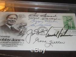 Golfing Greats Autographed Jones First Day Cover PSA SLAB Arnie, Nicklaus, Snead 7