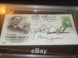 Golfing Greats Autographed Jones First Day Cover PSA SLAB Arnie, Nicklaus, Snead 7