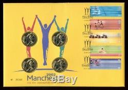 Great Britain 2002 FDC Commonwealth Games, Manchester with 4 x £2 coins