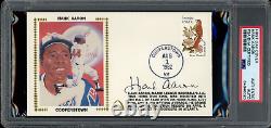 HANK AARON Signed Autograph Envelope PSA/DNA Auto GATEWAY Cachet FIRST DAY COVER
