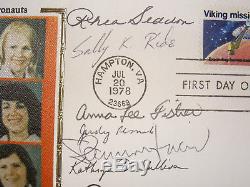 Hand-Signed 1978 First Day Cover First 6 American Women Astronauts/in Space NASA