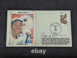 Hank Aaron HOF Signed First Day Cover Auto Braves PSA/DNA Authentic
