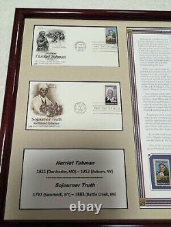 Harriet Tubman Sojourner Truth First Day Covers Framed 15 x 19 Stamps FDC