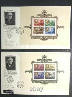 Hungary #B198A-D+CB1A-D S/S FDC EUR360 47. VII. 21 CDS Budapest to New York FDR