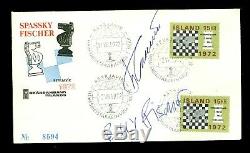 ICELAND CHESS Bobby Fischer vs. Spassky autographs on a FDC