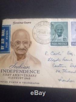 INDIA 1948 MAHATMA GANDHI GHANDI FULL SET TO Rs 10 FIRST DAY COVER FDC