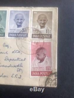 INDIA 1948 MAHATMA GANDHI GHANDI FULL SET TO Rs 10 FIRST DAY COVER FDC -RARE