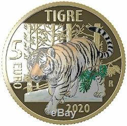 ITALIA 2020 moneta da 5 EURO FDC ANIMALI IN VIA DI ESTINZIONE TIGRE