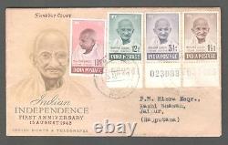 India 1948 Gandhi Complete Set Used Fdc N-56 Experimental Cancellation 15 Aug 48