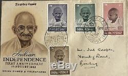 India 1948 Gandhi Set Of 4 On Fine Illustrated Fdc Special Bombay Pmk Sg305-308