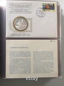 International Society of Postmasters (1975-80) Sterliang Silver Medallion Covers