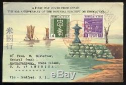 JAPAN #'s 313 314 on Karl Lewis Hand Painted First Day Cover / FDC to USA 1940