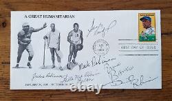 Jackie Robinson FDC 1982 signed Koufax, Banks and Robinson family full JSA cert